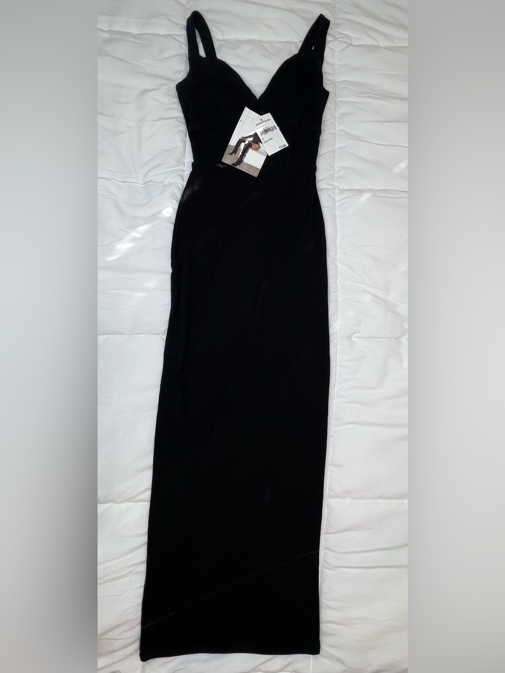 Naked Wardrobe Black Ribbed Sweetheart Tank Dress